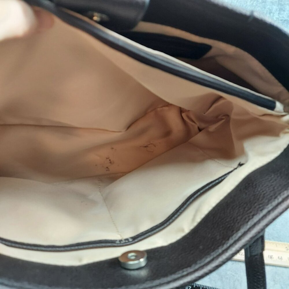 Donna Buckman Designer Tote Bag Brown & Beige Patterned Jacquard With Leather Tr - Picture 7 of 8